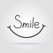 Smile font design on gray background with shadow