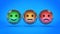 Smile / frown buttons for website. 3d rendering