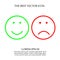 Smile and frown face vector icon