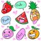 Smile fruit character cartoon doodles