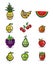 Smile Fruits Group Cartoon Illustration