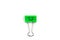 Smile green binder clip on white background