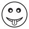 Smile Icon in trendy flat style, emoticon showing tongue icon