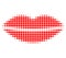 Smile Lips Halftone Dotted Icon