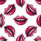 Smile, lips, teeth, mouth, kiss. Seamless background pattern