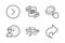Smile, Marketing and Airplane icons set. Forward, Working hours and Share signs. Positive feedback, Article. Vector