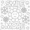 Smile more. Coloring page. Vector illustration. Flowers.