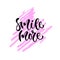 Smile more. Vector hand lettering. Modern inspirational hand lettered quote. Printable calligraphy phrase. T-shirt print