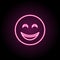 Smile neon icon. Simple thin line, outline vector of emoji icons for ui and ux, website or mobile application