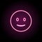 Smile neon icon. Simple thin line, outline vector of emoji icons for ui and ux, website or mobile application