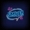 Smile Neon Signs Style Text Vector