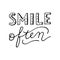 Smile often - retro style hand lettering.