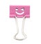 Smile pink binder clip isolated