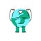 Smile planet color line icon. Ecology. Pictogram for web page