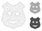 Smile Police Shield Vector Mesh 2D Model and Triangle Mosaic Icon