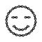 Smile, Positive Smiley or Smiling Face, Vector Icon Made of Bike or Bicycle Chain