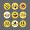 Smile retro emoji. The faces of cartoon characters of the 30s big set. Vintage comic smile vector illustration