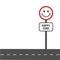 Smile road sign. Happy zone. Vector illustration.
