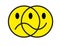 Smile sad face. Happy and sad emoji. You Decide. Happy or Sad. Your mood your choice. Vector cartoon emotion of