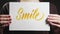 Smile sign positive motivation cheering up hands