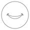 Smile Smlie doodle icon in circle round outline black color vector illustration flat style image