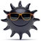 Smile sun black star face sunglasses cheerful summer avatar