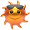 Smile sun face cartoon character star ball cheerful sunglasses