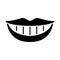 Smile teeth mouth icon, vector illustration, black sign on isolated background