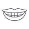 Smile, teeth, mouth vector line icon, sign, illustration on background, editable strokes