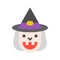 Smile witches, halloween character set icon, flat design