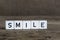 Smile, written in cubes