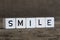 Smile, written in cubes