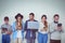 Smile your way through your preparation. Studio shot of a group of young businesspeople using wireless technology while