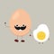 Smiled eggs illustration. Cute amusing egg emojis. Vector flat illustration isolated on white background