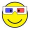 Smiley with 3D glasses