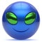 Smiley alien face cartoon cute head emoticon monster blue