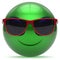 Smiley alien face cartoon cute sunglasses head emoticon green