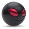 Smiley alien face head cartoon cute emoticon black red eyes