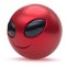 Smiley alien face head cartoon cute emoticon monster ball red