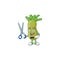 Smiley barber wasabi mascot cartoon character design