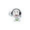 Smiley chinese silver coin cartoon character design wearing headphone