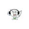 Smiley chinese silver ingot cartoon character design wearing headphone