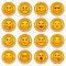 Smiley coins gold icons, signs symbol set