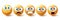 Smiley emoji angry vector set. Smileys sad and serious yellow faces collection