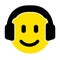 Smiley emoji face with a cute headset