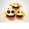 Smiley emoji friends character vector design. Emojis smiley of friendship emoticon