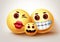 Smiley emoji happy family characters vector design.
