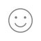 Smiley emoji line icon. Happy, success, satisfaction face symbol.