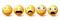 Smiley emoji sad vector set. Smileys and emoticon lonely, shocked and depressed yellow faces collection