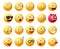 Smiley emoji side view set vector. Smileys emoticon or icon face character.